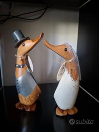 Coppia papere sposi in legno dcuk