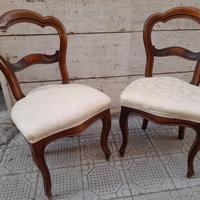 Coppia sede imbottite inizio '900 in legno