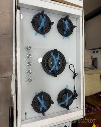 Piano cottura 90cm vetro bianco nuovo