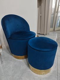  set poltrona con pouf contenitore 