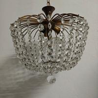 lampadario cristalli e ottone