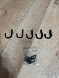 GANCI APPENDIABITI DA MURO 5 PEZZI NUOVO
