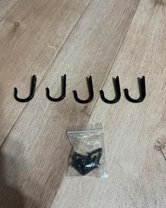 GANCI APPENDIABITI DA MURO 5 PEZZI NUOVO