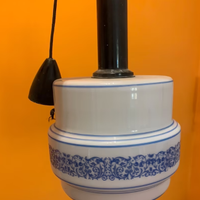 Lampadario vintage in vetro stampato anni 60