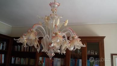 Lampadario di Murano Rosa da soggiorno