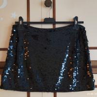 Minigonna nera con paillettes – elegante / da sera