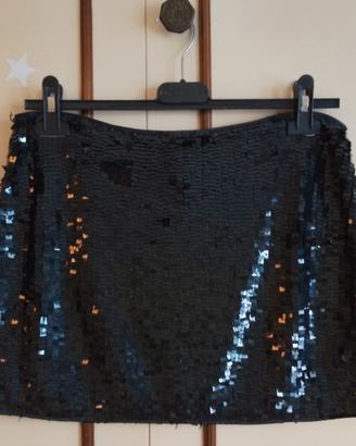 Minigonna nera con paillettes – elegante / da sera