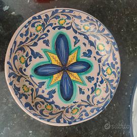 Grande Piatto Ceramica Siciliana Artigianato 41 cm