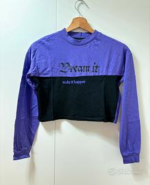 Maglietta crop bicolore