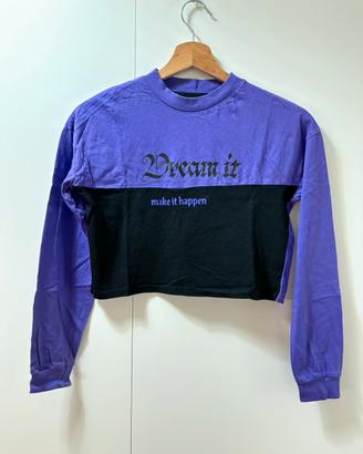 Maglietta crop bicolore