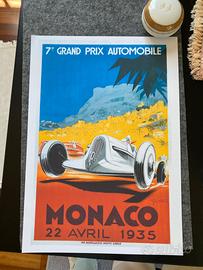 Poster vintage, gran premio Monaco A3 nuovo