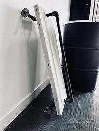 Mensola scaffale shabby in legno massello bianco