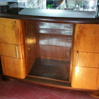 Credenza Buffet Bar Art Déco anni '30 in radica