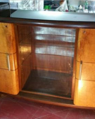 Credenza Buffet Bar Art Déco anni '30 in radica