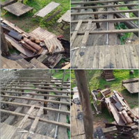 Travi tavole tavoli e piccole strutture castagno