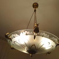 lampadario degli anni 30, Murano e ottone