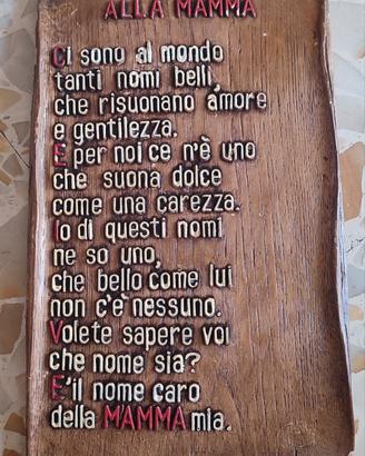 Quadretto con poesia per la mamma 