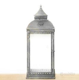 Coppia lanterne vetro e metallo - cons inclusa