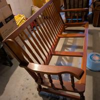 Salotto legno massello divano e poltrone