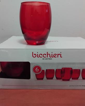 Set 6 bicchieri rossi