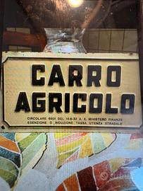 Targa d’epoca trattore agricolo