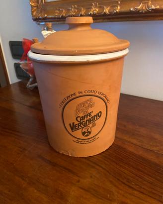 Barattolo in cotto vintage caffè vergnano