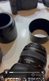 Canon Ef 85 mm 1.8 con paraluce