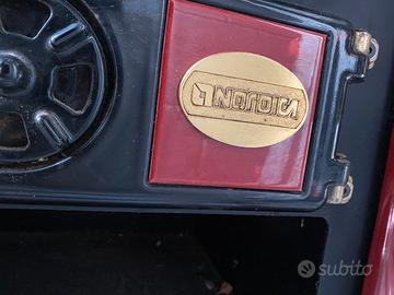 Stufa a legna in ghisa e magnolica tenuta bene