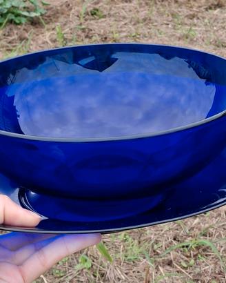 Piatto con sottopiatto Blue