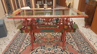 tavolo artistico siciliano realizzato con chiave d