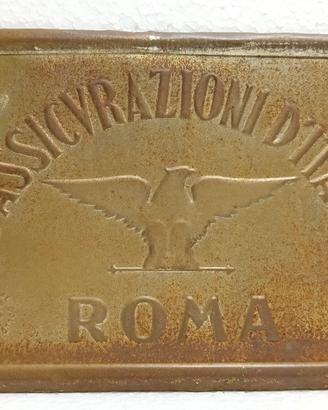Targa insegna LE ASSICURAZIONI D'ITALIA ROMA epoca
