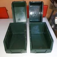 4 CONTENITORI IN PLASTICA VERDE PER FERRAMENTA