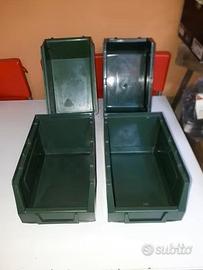 4 CONTENITORI IN PLASTICA VERDE PER FERRAMENTA