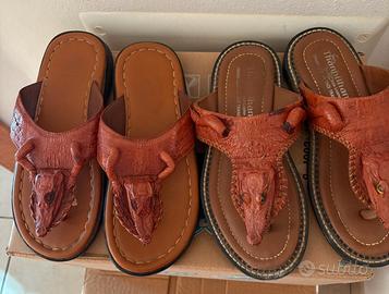 ciabatte artigianali di coccodrillo