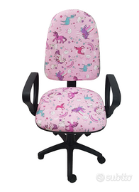 Sedia Rosa Fucsia Poltroncina Scrivania UNICORNO