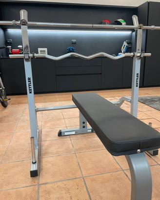 Panca piana kettler con porta bilancier + 2 bilanc