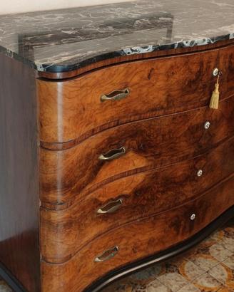 cassettiera vintage legno marmo
