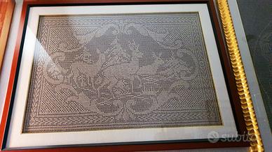 Lavoro a Uncinetto in Quadro Cervi 100 x 80 Cm