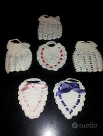 Pizzo: sacchettini porta lavanda e bordi salviette