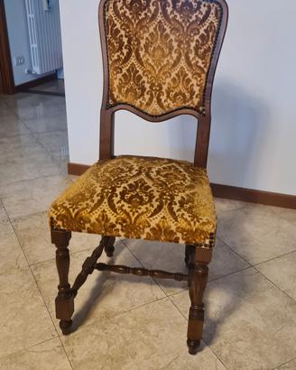 Sedie in velluto giallo stile impero