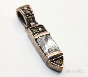 Splendido ciondolo Art Deco argento marcasite