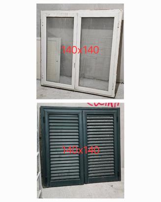 Imfissi Finestra di alluminio con vetro  140x140