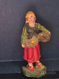 Statuina presepe in pasta vintage da restaurare