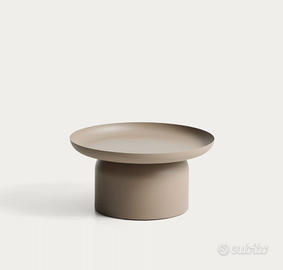 Tavolino Arcola in alluminio tortora Ø 70 cm KAVE