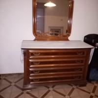 Comó e specchiera in legno massello