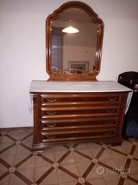 Comó e specchiera in legno massello