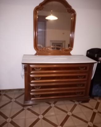 Comó e specchiera in legno massello
