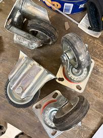Set 4 Ruote Professionali Carrelli Made in Italy
