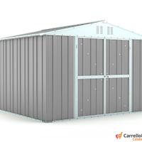 Box capanno giardino Acciaio 327x269 grigio chiaro