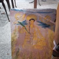 Placca di maiolica raffigurante San Lorenzo